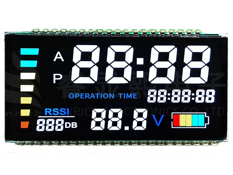 VA显示屏段码医疗BTN黑底白字彩色厂家lcd液晶屏定制断码屏